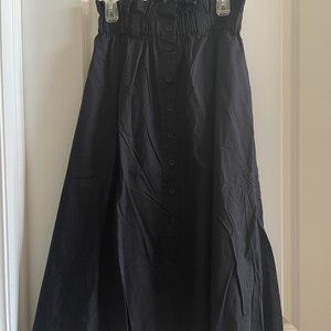 Everlane Easy Button-Front Skirt, Black, Small